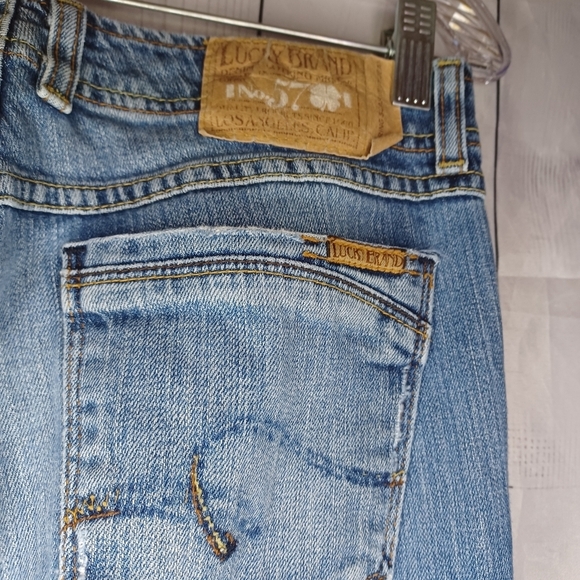 Lucky Brand Dungarees Wondering Scarlett Calassic Blue Denim Jeans - Picture 6 of 14